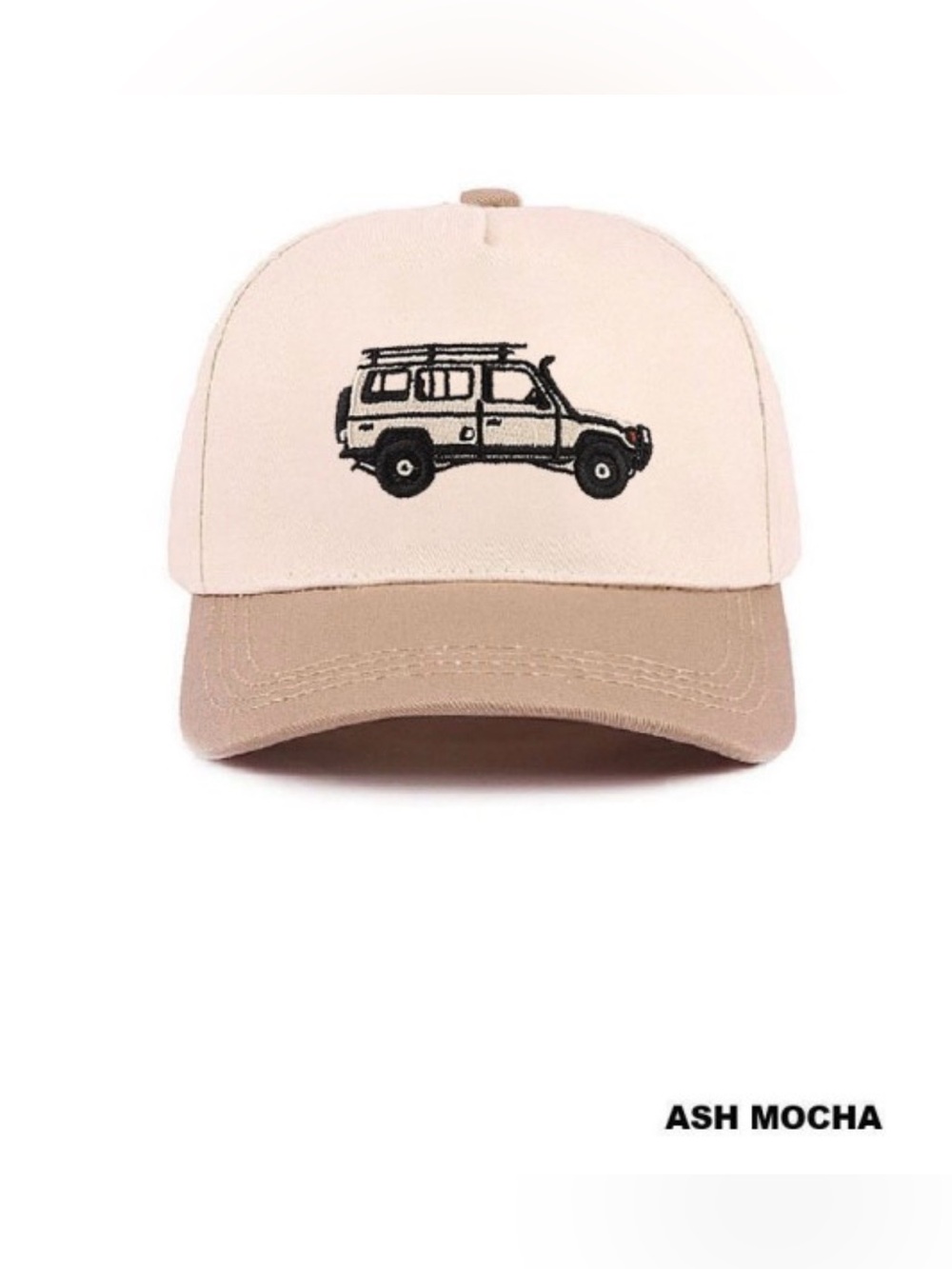 Ash Mocha Two-Tone Truck Embroidered Baseball Cap